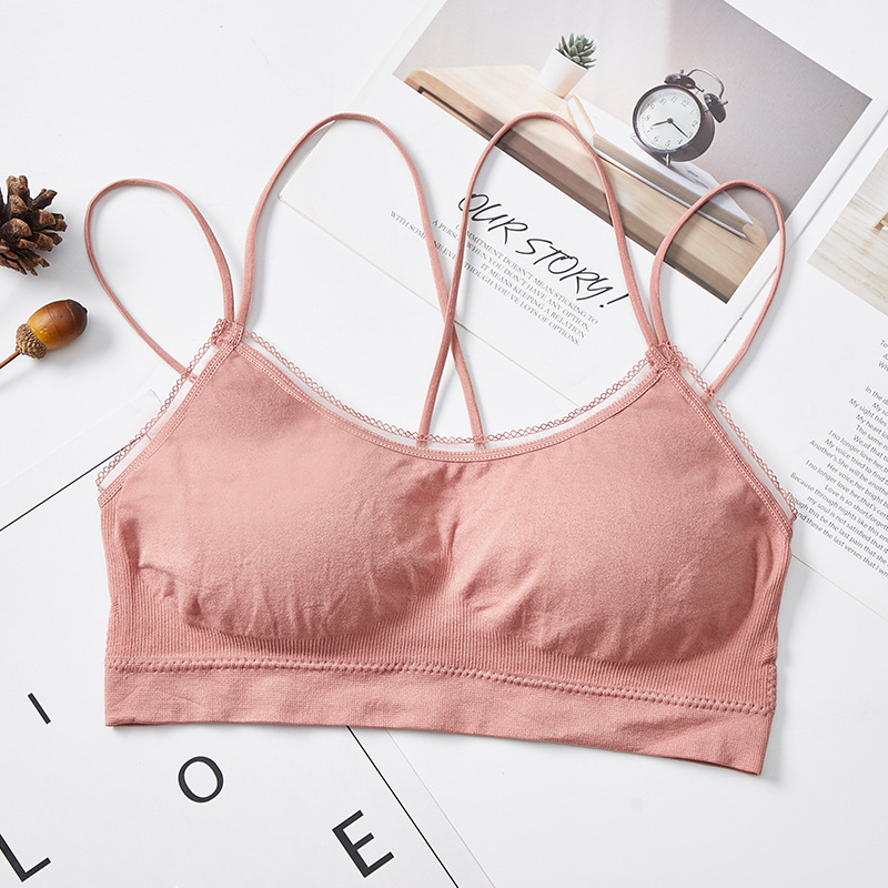 2020 new cross-shaped beauty back halter bra, sexy strapless anti-glare underwear, no steel ring fishwire sports bra undefined