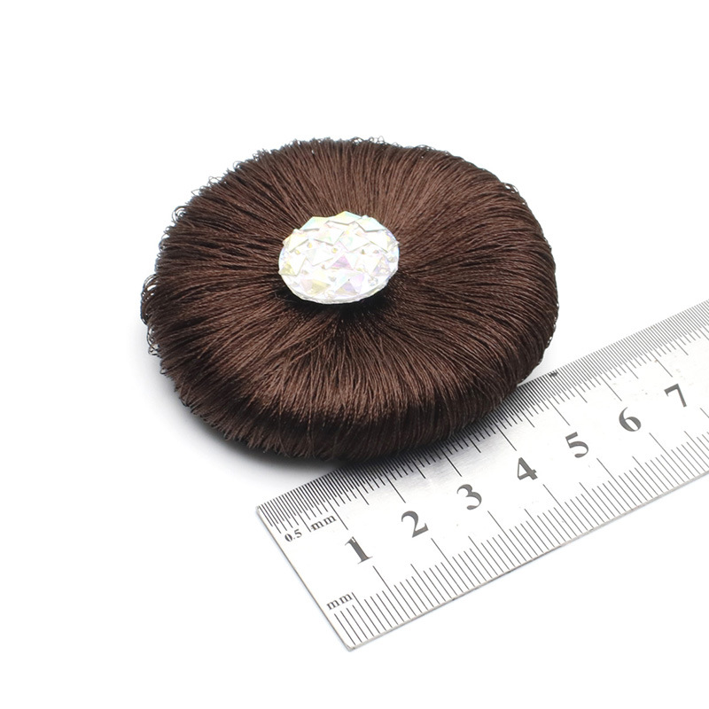 Direct Sales 6Cm Cotton Thread Disc Tassel Shoes Flower Coffee Color Sky Diamond Buckle Tassel Shoes Flower Manufacturers Wholesale Customization details Picture