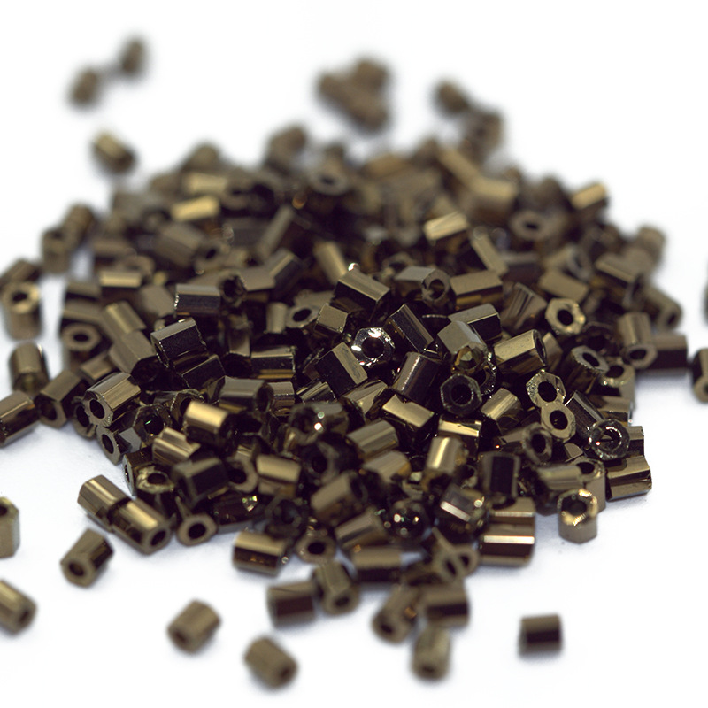 MGB Star brand electroplated glass rice bead 11/0 tube bead Japan imported glass millet bead clothing accessories DIY loose bead manual accessories long tube H tube