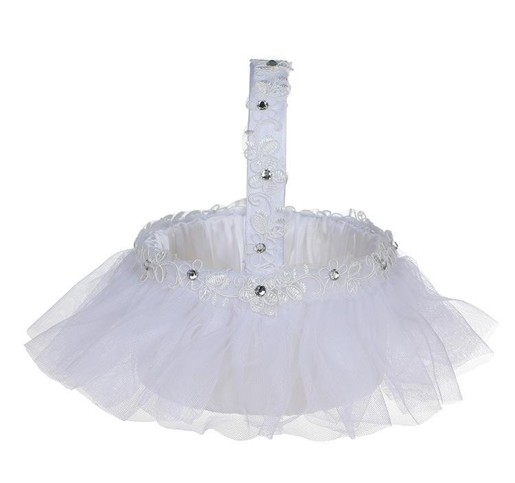 Wedding products, wedding products, wedding products, wedding products, Western-style creative wedding flower baskets, white lace trim, bridesmaid flower girls scattering flowers, small wedding supplies wholesale Item Picture