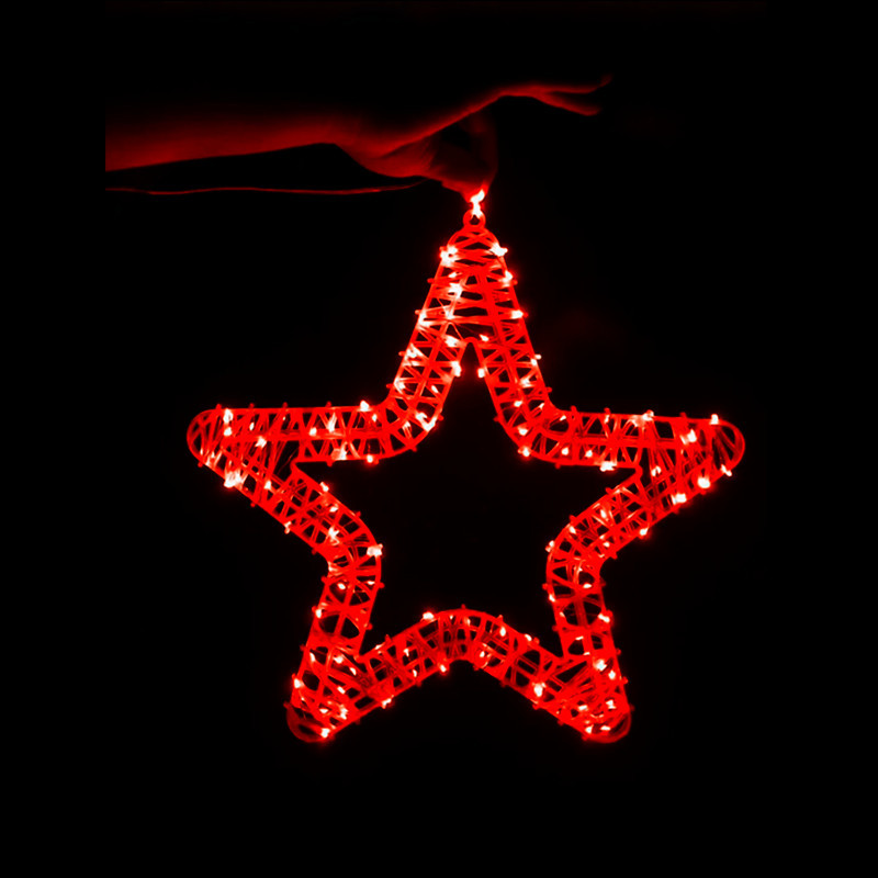 Cross-border new outdoor waterproof five-pointed star light, tree hanging decorative light, transparent star light, street lighting, 40cm220v undefined