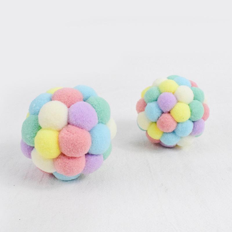 Pet Products Pet Products 2021 Plush toy with bell round ball pet cat toy factory direct sales full figure