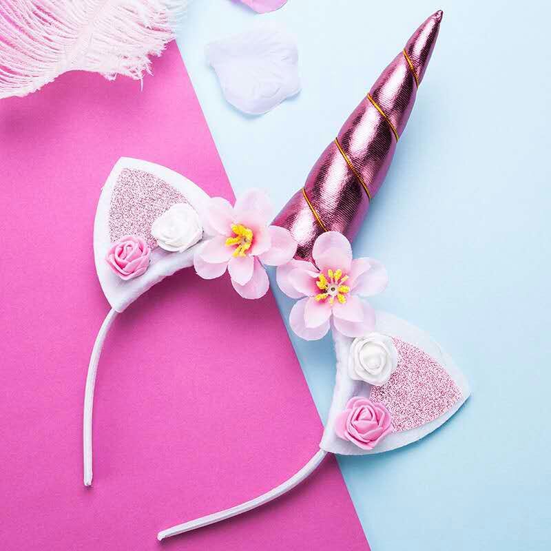 Factory direct supply of cross-border unicorn headbands, children's cartoon headbands, Halloween princess birthday party headwear wholesale undefined