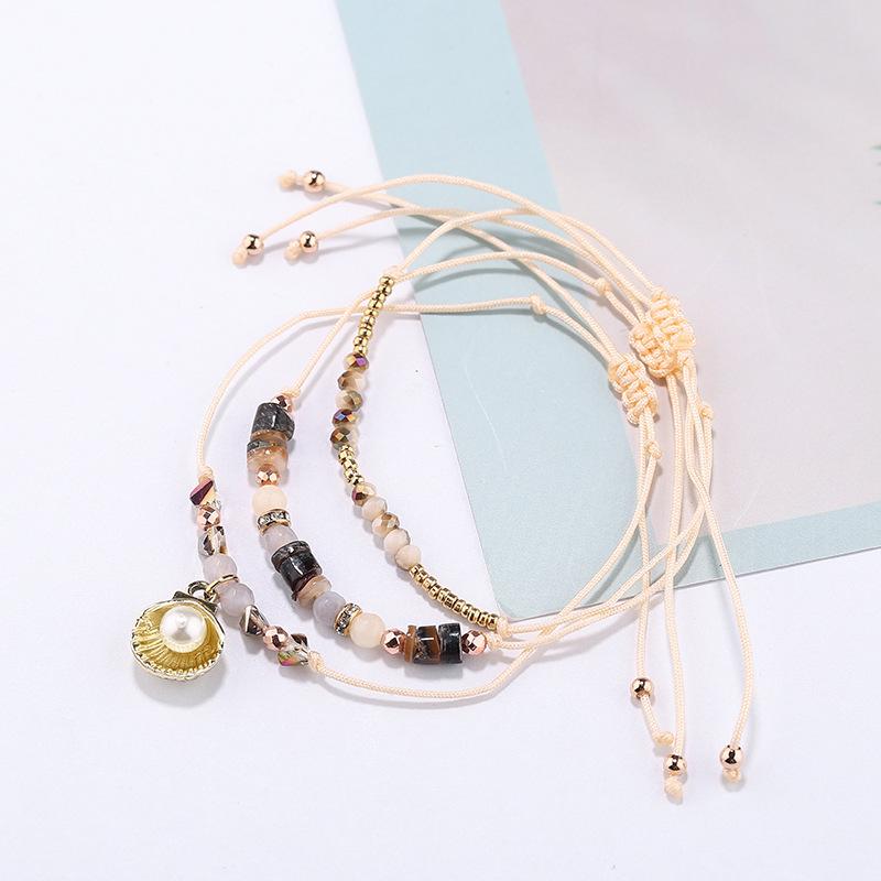 2020 explosive Bohemian alloy shell bracelet ins hand-woven drawstring bracelet hand rope manufacturers wholesale thumbnail