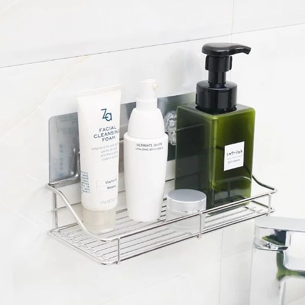 Seamless stainless steel beveled shelf, bathroom cosmetics shelf, space-saving, no need for drilling, strong wall shelf details Picture