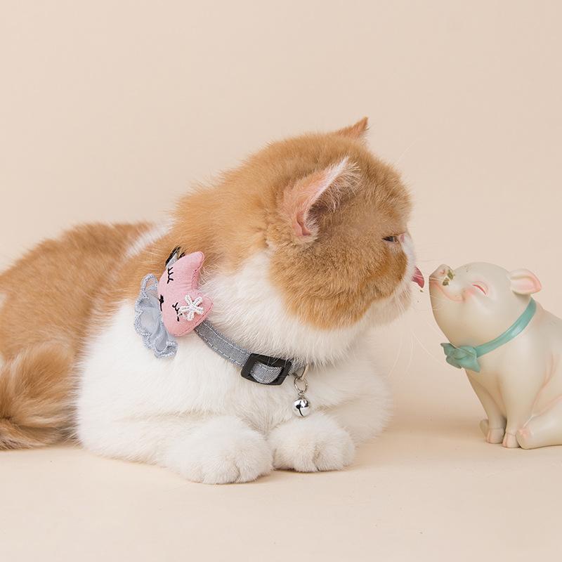 New rabbit lace pet collar with bell adjustable cat leash, one-piece consignment Application Scenario