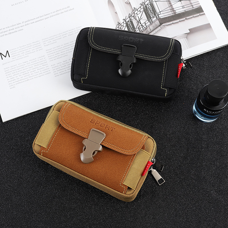 Hot Fashion Oxford Cloth Mobile Phone Bag Male Multi-Functional Mobile Phone Cover Wear Belt Mobile Phone Bag Gift Customization Wholesale details Picture