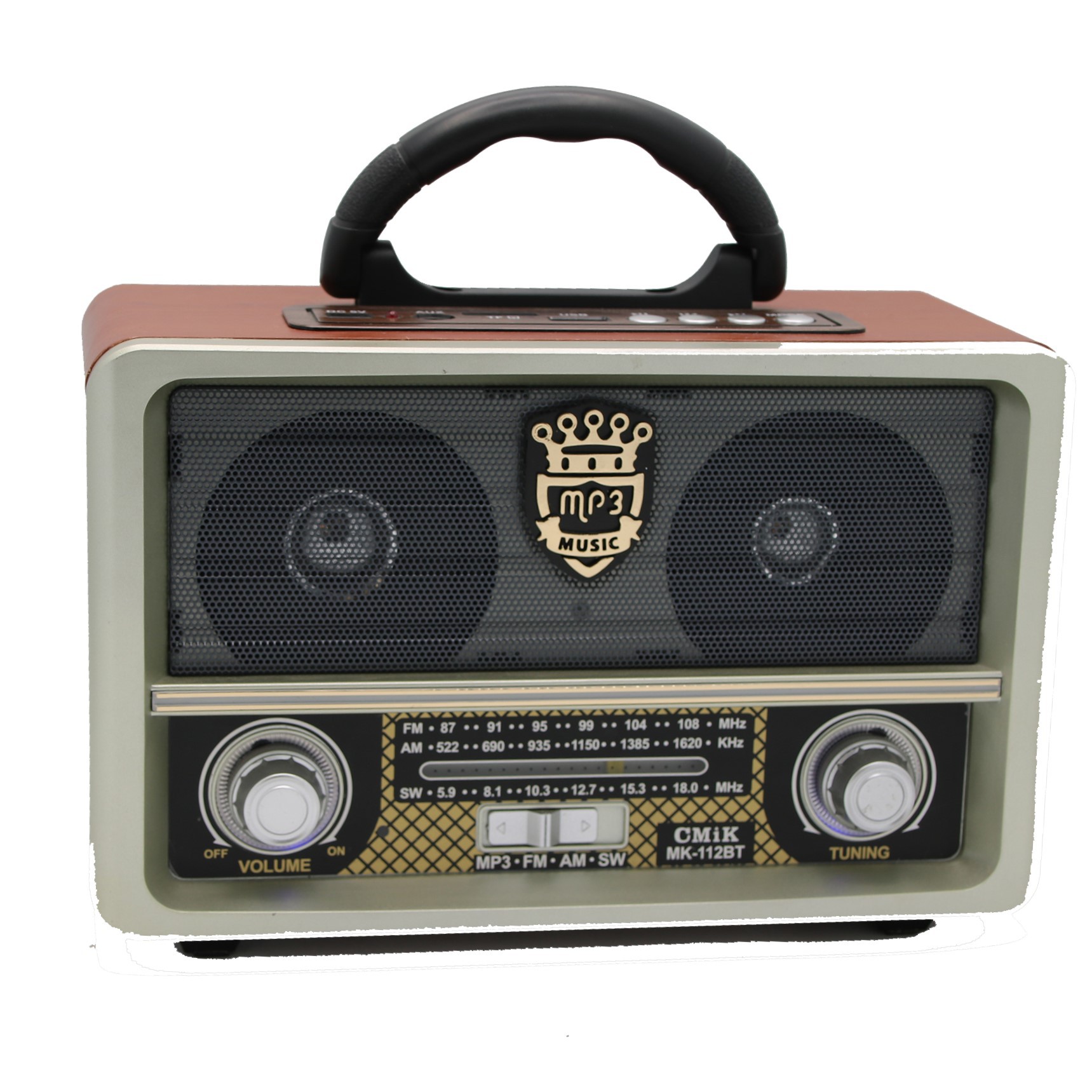 cmik retro Bluetooth speaker, radio, card slot speaker, full-wave charging, plug-in, export, portable for foreign trade