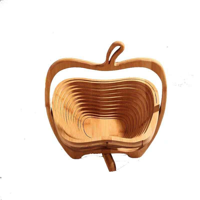 New bamboo fruit basket, folding fruit basket, fashionable and creative bamboo basket, fruit basin, bamboo and wood craftsmanship Specification image