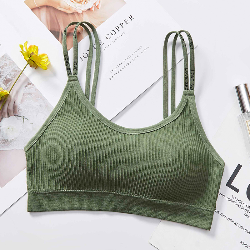 New style of comfortable and breathable little bear threaded waistcoat, seamless uniform size sports halter, beautiful back vest for girls undefined