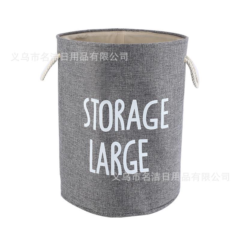 Modern Simple Thick Hemp Rope Handle Dirty Clothes Basket Foldable Storage Bucket Cotton Linen Storage Bucket Dirty Clothes Storage Bucket undefined