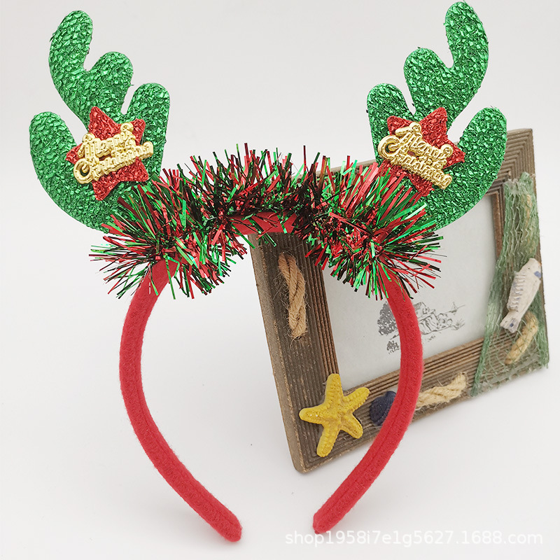 Christmas headbands, Christmas headwear decorations, hair accessories for children, girls, princesses, little girls, Christmas antler headbands for girls undefined