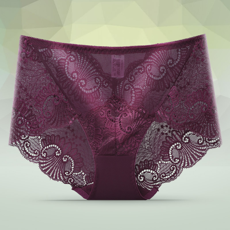 New women's underwear, sexy triangle pants, soft mesh splicing, hot-selling mid-waist lace underwear, factory direct sales undefined