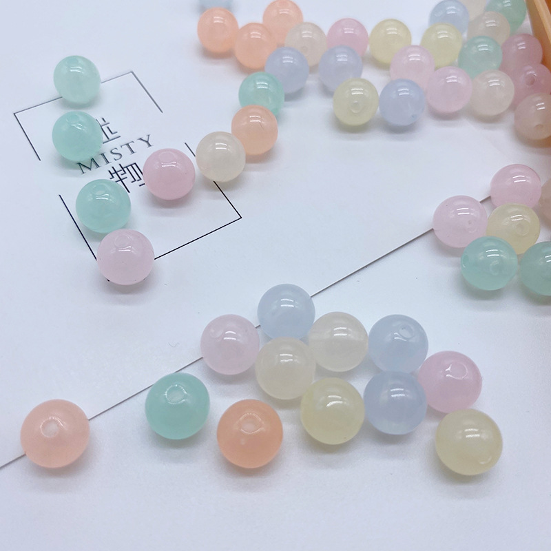Acrylic through-hole jelly beads are versatile. They are the same light-colored beads as the popular ones. diy fresh color and versatile accessories details Picture