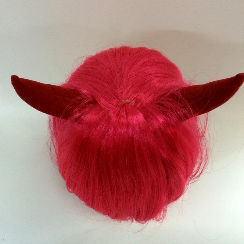 halloween Ox horn student short wig monochrome BOBO halloween wigs Export wig hair Specification image