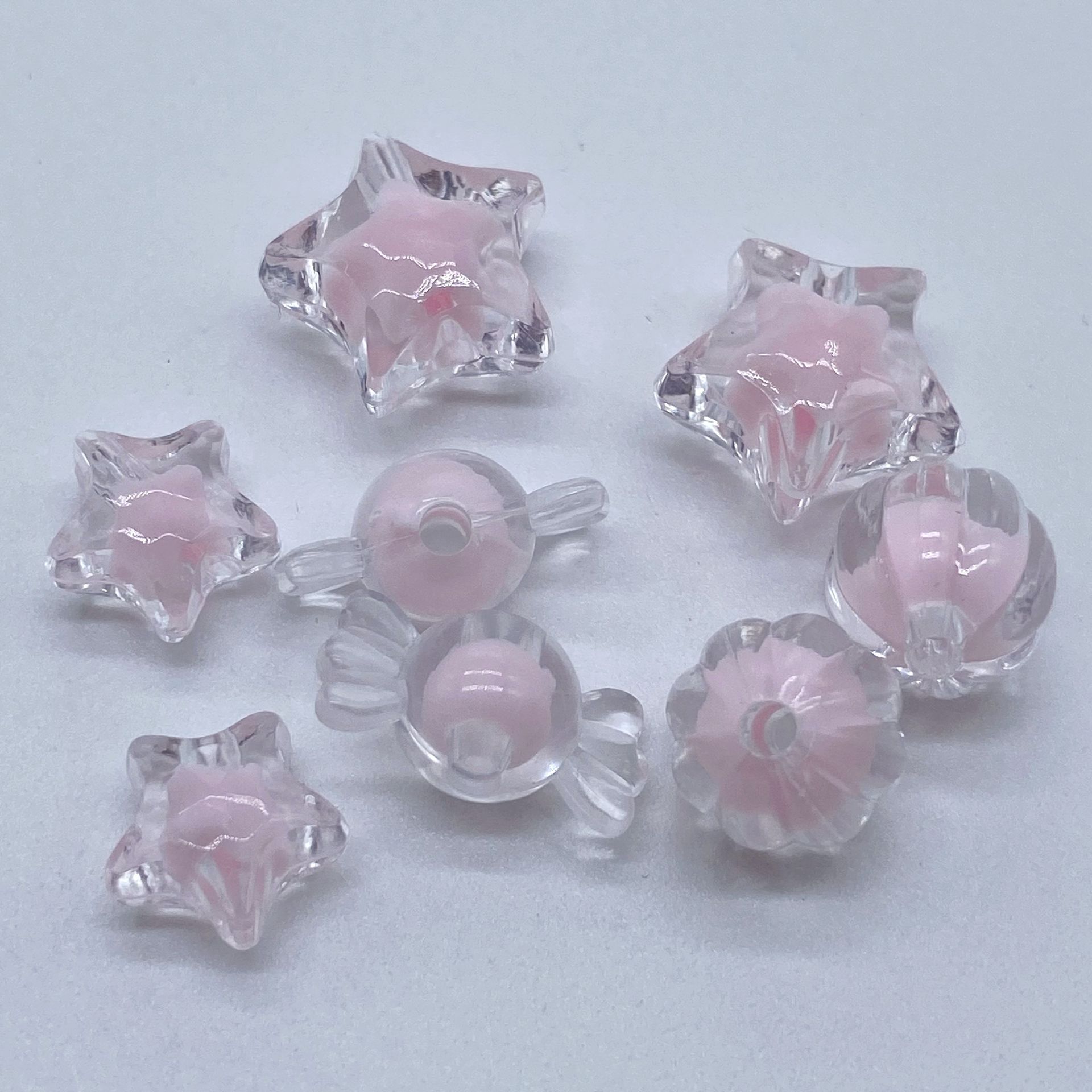 Factory direct sales of acrylic versatile T-shaped transparent pearl beads, diy five-pointed star pumpkin beads to make children's headbands undefined