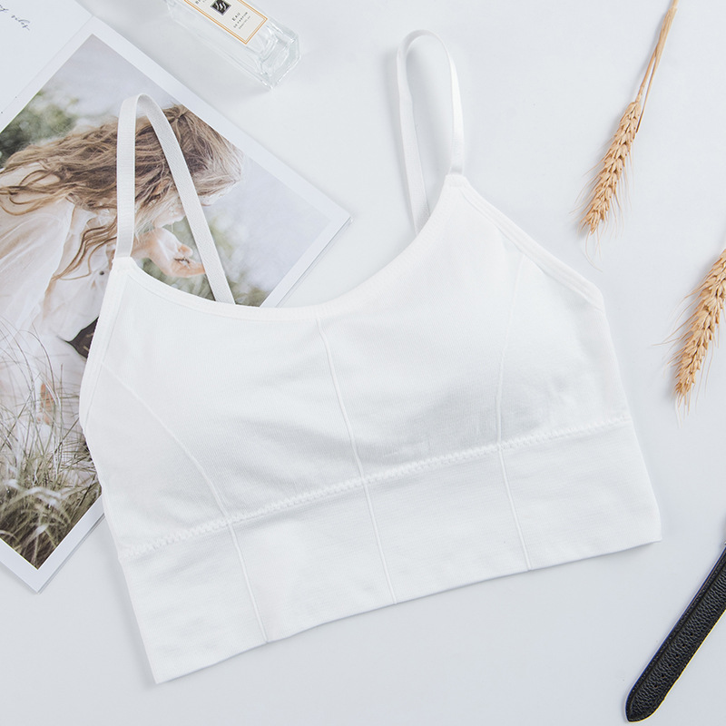 The new adjustable strappy bottom sports vest for girls is a backless and beautiful bra with a screw-around chest undefined