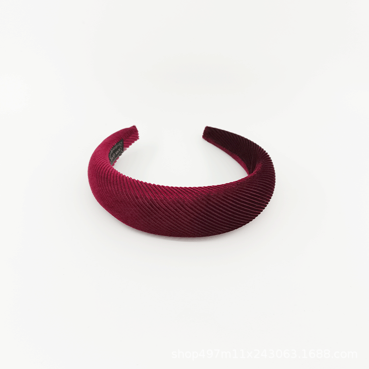 Europe And The United States Fashion 1.5Cm Thick Sponge Headband High-End Wide Edge Korean Velvet Twill Reed Hair Accessories Manufacturers Direct Sales details Picture
