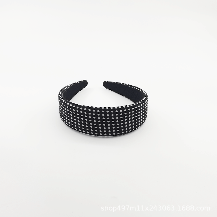 New 0.2 Thin Sponge Full Head Hoop Europe And The United States Ancient Simple Fashion Wide Edge Hair Card Polka Dot Headwear Manufacturers Direct Supply Item Picture