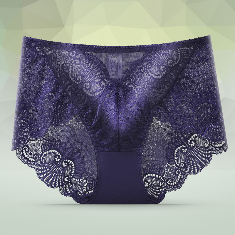 New women's underwear, sexy triangle pants, soft mesh splicing, hot-selling mid-waist lace underwear, factory direct sales undefined