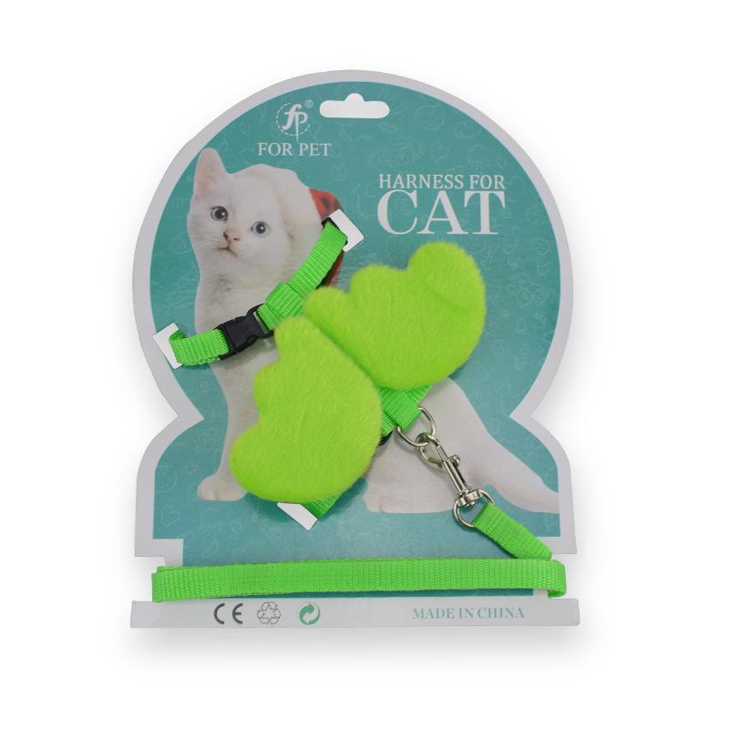 Cat Supplies Cat Leash Nylon webbing adjustable cat strap Walking cat leash Angel cat back leash undefined