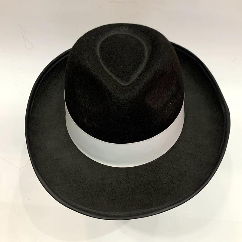 Qianfang Festival wig hat, popular cowboy hat, top hat, horseman rider hat, Festival hat, White broadband hat 2231