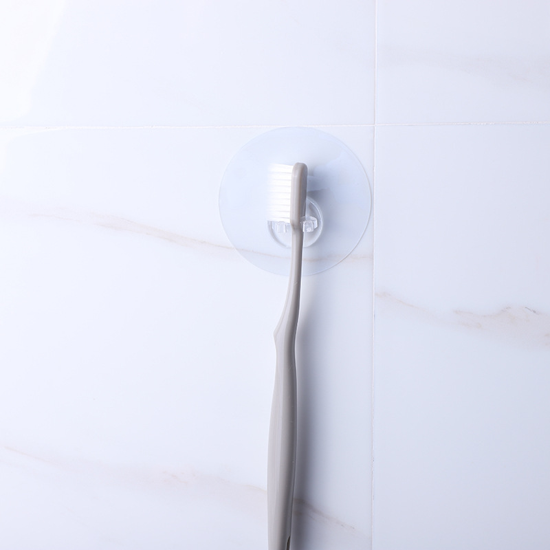 6.5 Transparent removable rubber toothbrush holder hook adhesive hook no drilling socket hook traceless adhesive hook toothbrush holder wholesale Application Scenario