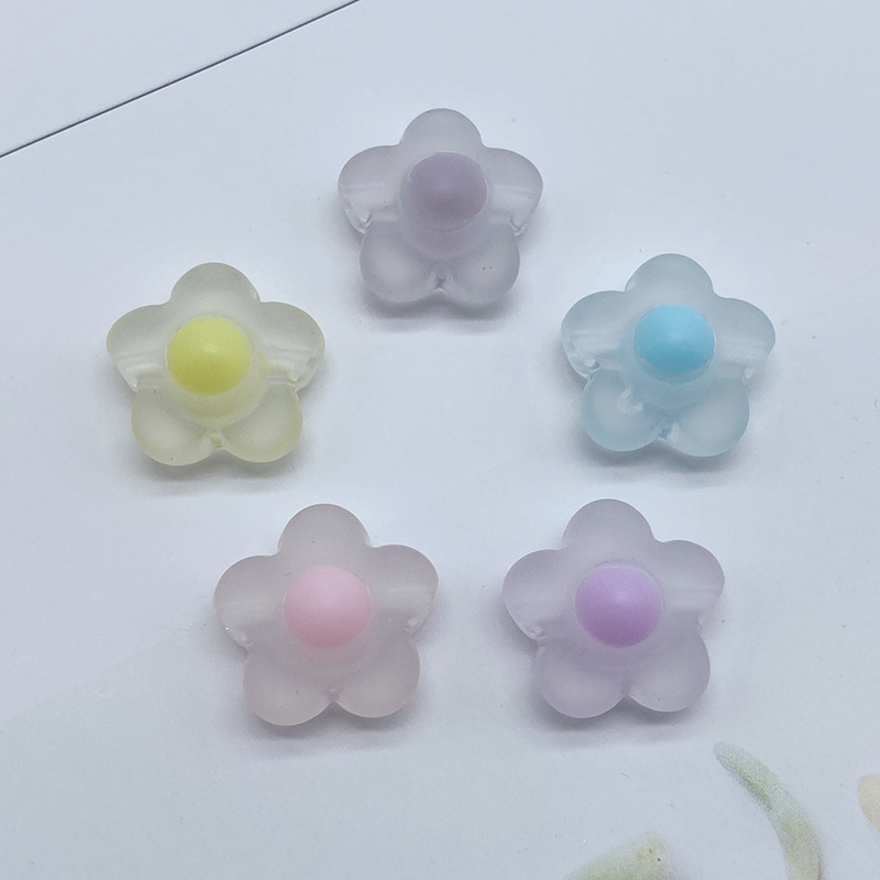 简约清新通孔磨砂蛋黄珠 diy儿童发饰制作橡皮筋配饰亚克力饰品详情图17