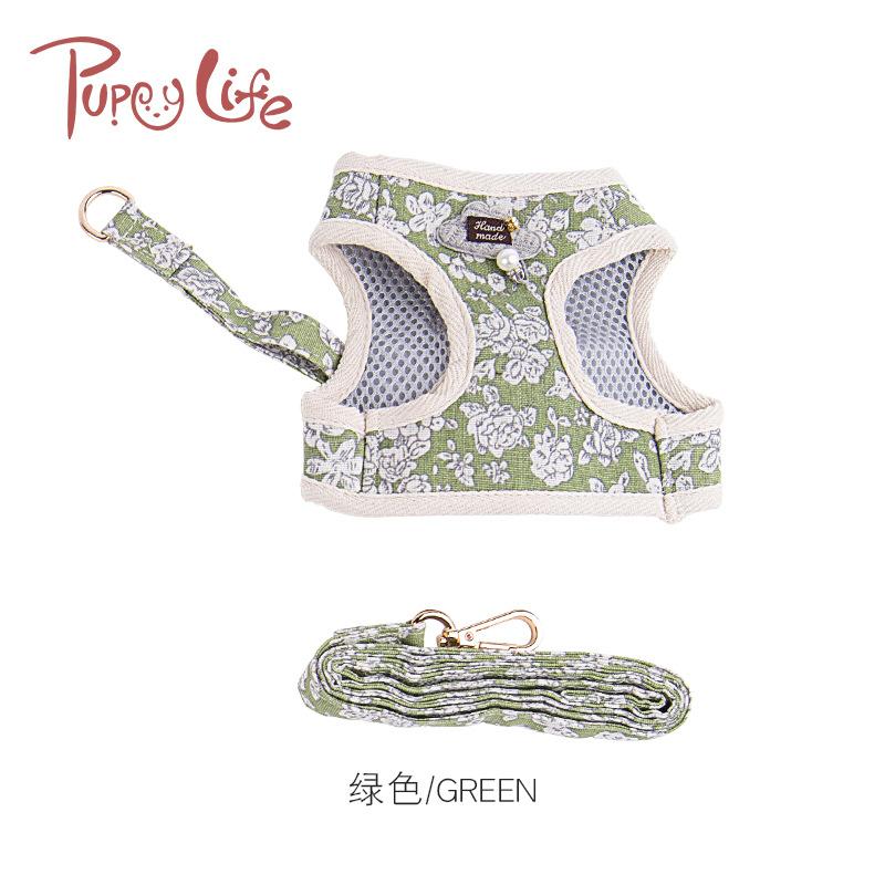 New style of pet supplies: Dog leash, chest and back strap, cat and dog clothes, dual-purpose leash, Korean-style printed dog leash undefined