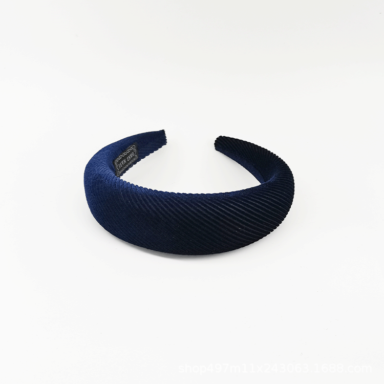 Europe And The United States Fashion 1.5Cm Thick Sponge Headband High-End Wide Edge Korean Velvet Twill Reed Hair Accessories Manufacturers Direct Sales undefined