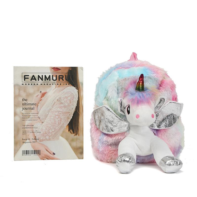Unicorn unicorn peluche mochila niños lindo cartoon peluche mochila escolar adolescente viaje mochila casual Item Picture