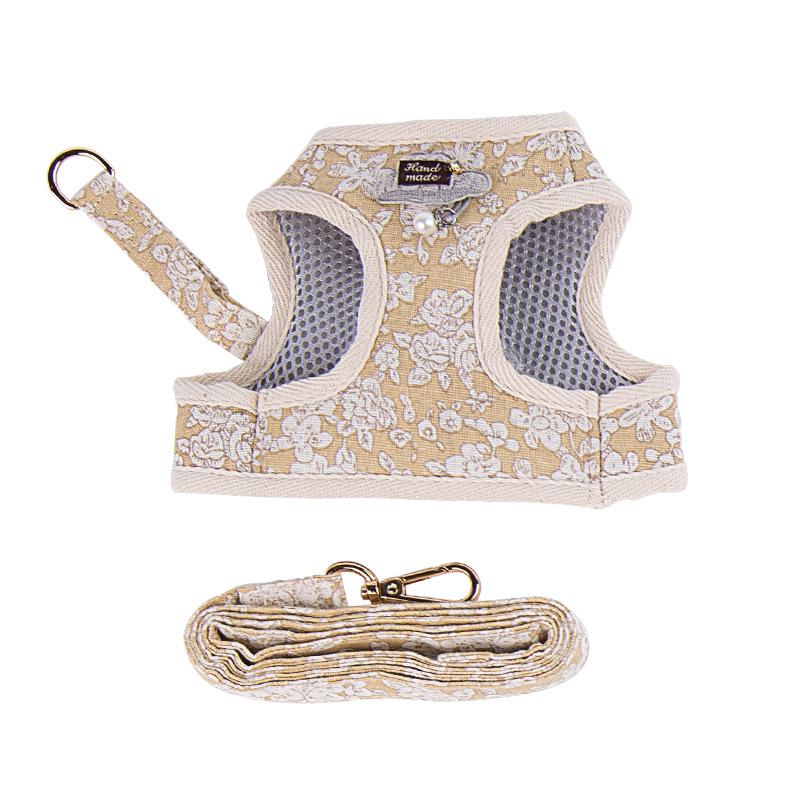 New style of pet supplies: Dog leash, chest and back strap, cat and dog clothes, dual-purpose leash, Korean-style printed dog leash Item Picture