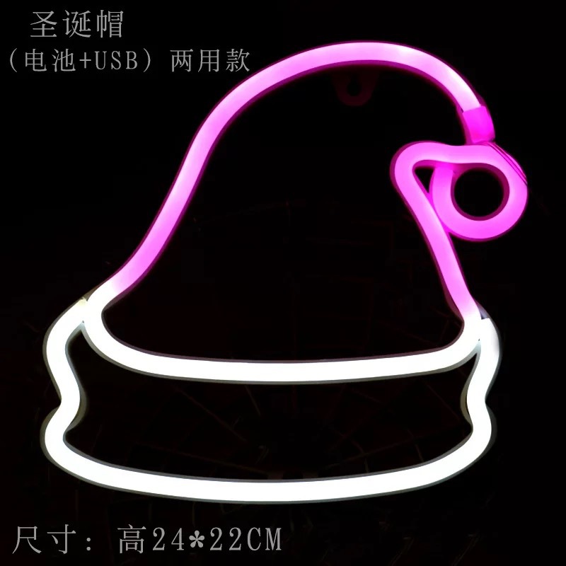 led cross-border manufacturer direct supply Neon-shaped wall lights, small night scenes, rainbow reindeer, Christmas photo props and decorations undefined