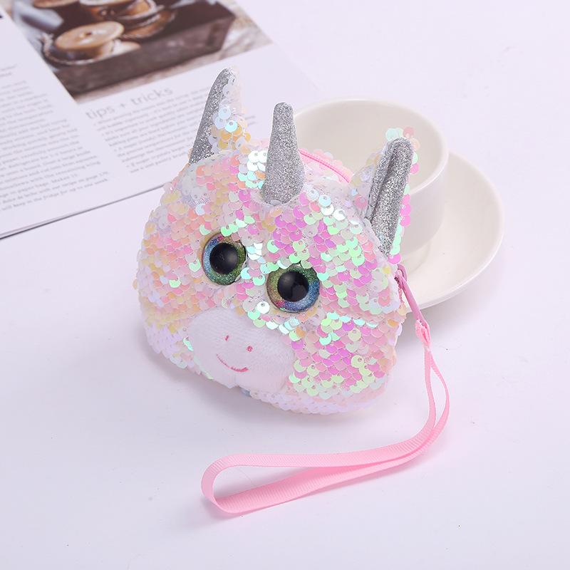 Children's coin purse, Mermaid, Unicorn, sequined flap, big eye storage bag, hand-held small card case undefined