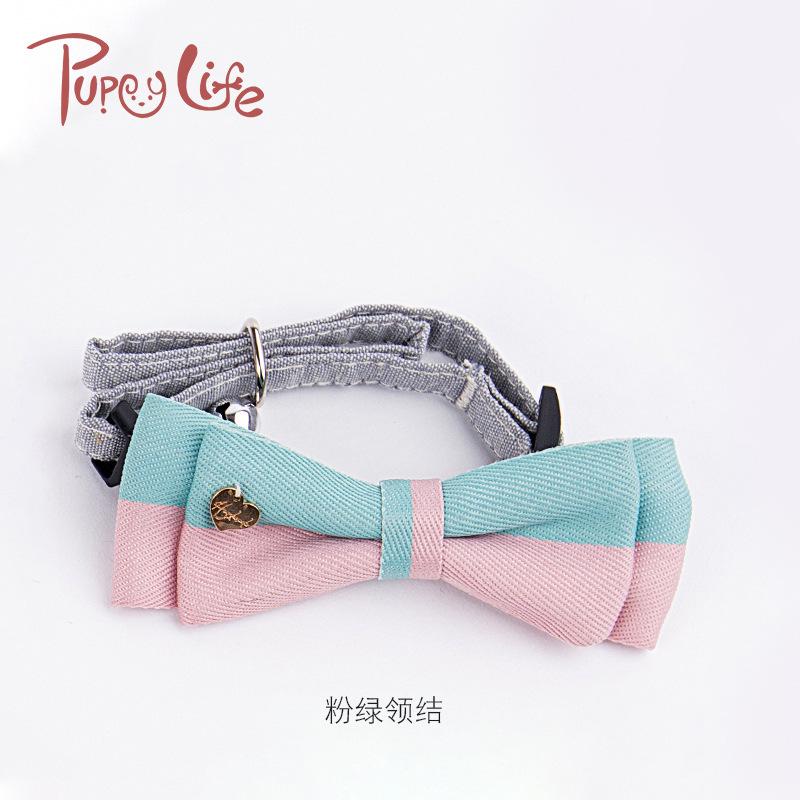 Wholesale of adjustable butterfly bow ties for cats, two-color combination, cute dog collars and dog neck rings, one-piece consignment undefined