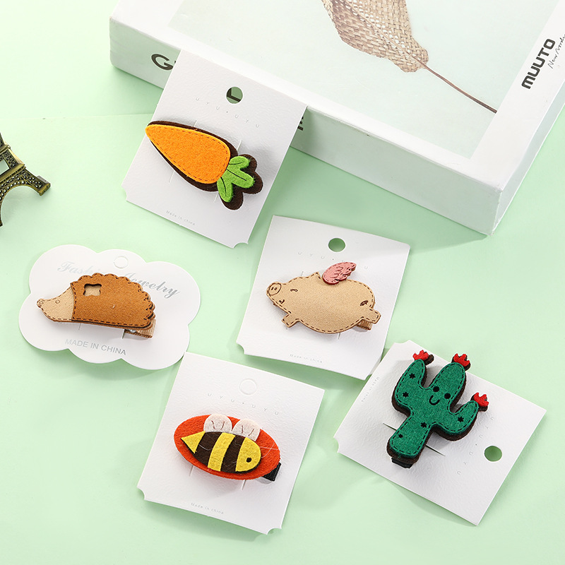 Factory direct supply of Korean version simple, fashionable and cute fruit hair clips, eco-friendly resin children's straight clips, BB clips wholesale