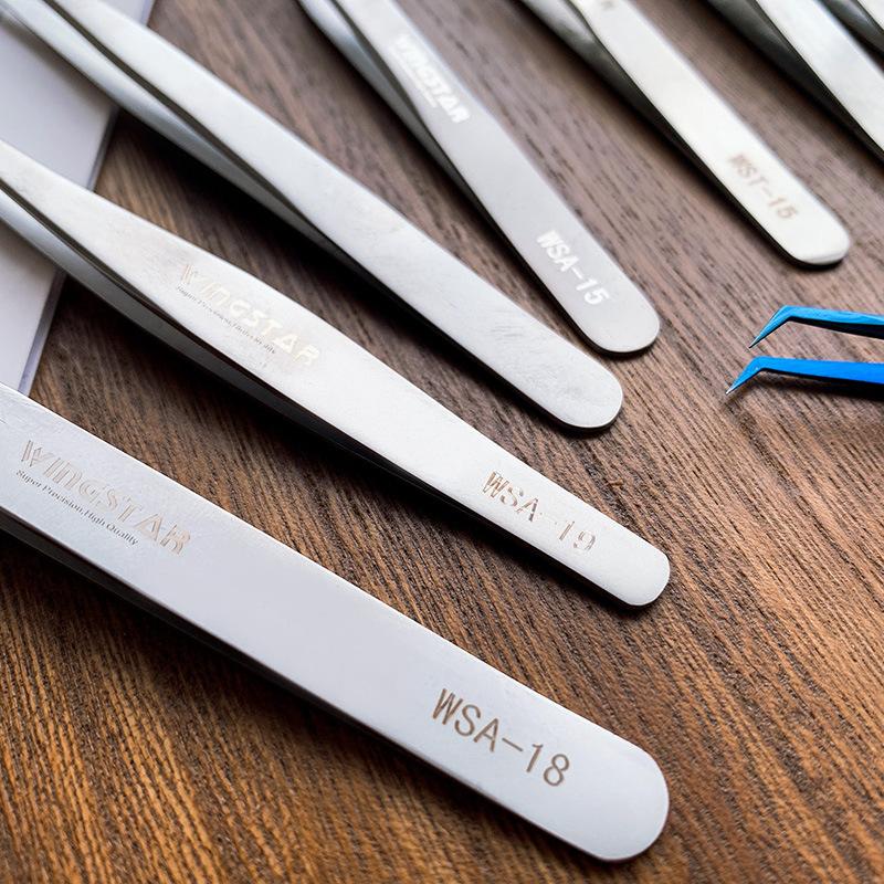 Eyelash curler set golden feather dolphin eyelash grafting tweezers false eyelash tool auxiliary planting flowering tweezers precision Item Picture