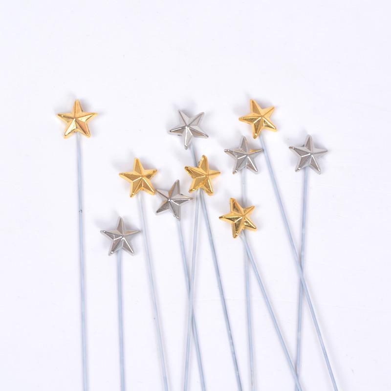 节日用品批发网红创意铂金小星星蛋糕装饰插牌百搭生日蛋糕装饰插牌 5个装产品图