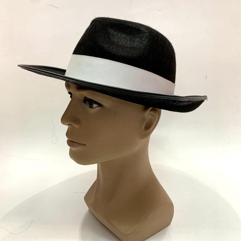 Qianfang Festival wig hat, popular cowboy hat, top hat, horseman rider hat, Festival hat, White broadband hat 2231 Application Scenario