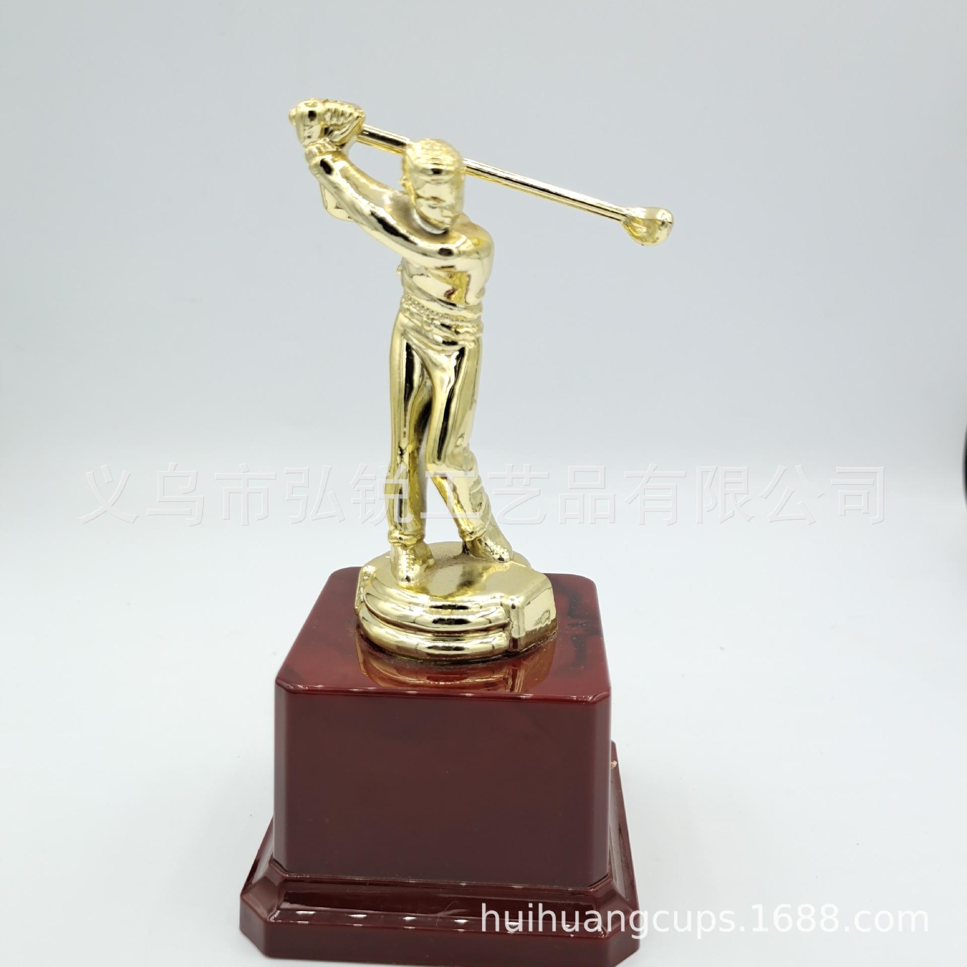 2020年高尔夫球电镀金色塑料小奖杯奖励奖品可定制logo