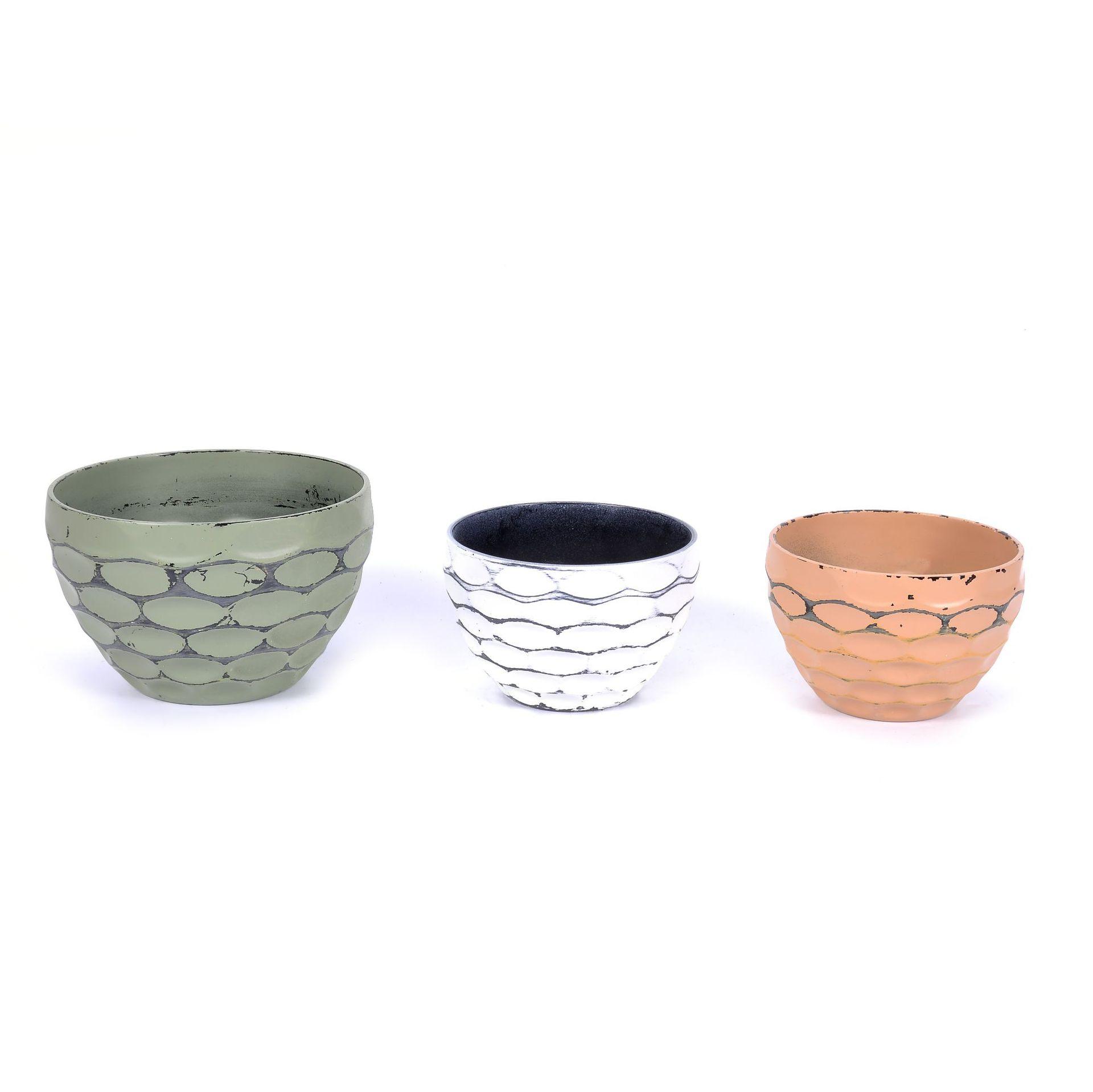 Factory direct imitation old retro flower pot concave round flower pot simple retro plastic imitation porcelain succulent plant pot thumbnail
