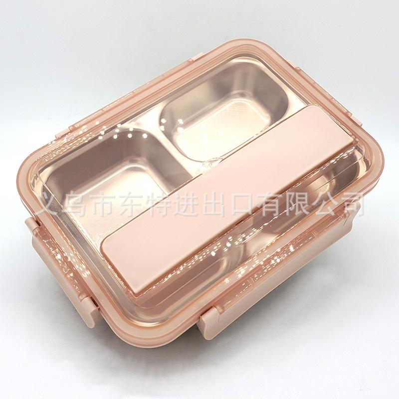Stainless steel lunch box 304, lunch box tableware, student lunch box, insulated compartments, sealed plates, children's lunch plates details Picture