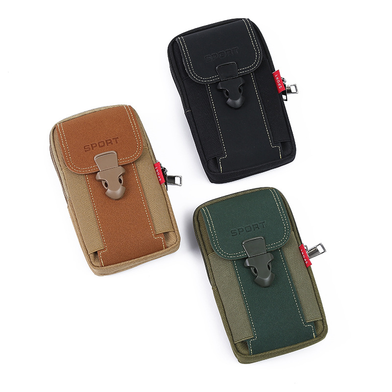 Hot Fashion Oxford Cloth Mobile Phone Bag Male Multi-Functional Mobile Phone Cover Wear Belt Mobile Phone Bag Gift Customization Wholesale Item Picture