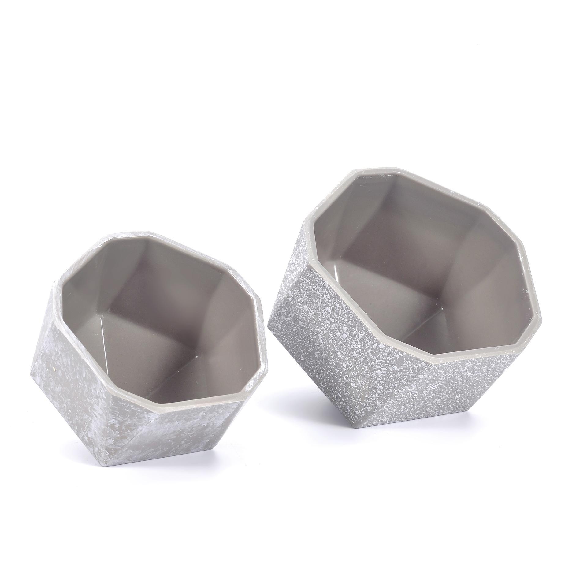 Manufacturers shaped flower pot imitation cement inclined five-sided star flower pot simple retro more plastic imitation porcelain succulents thumbnail