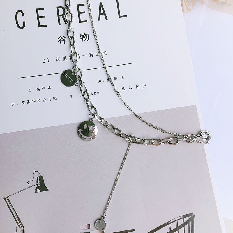 时尚酷女冷淡风INS欧美笑脸十字架钩子ins风潮人个性多层秋冬毛衣详情图9