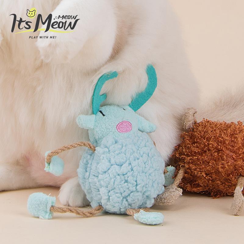 20 New pet cat products include mint plush cat ticker toy Chew chew teeth long rope monster cat toy full figure