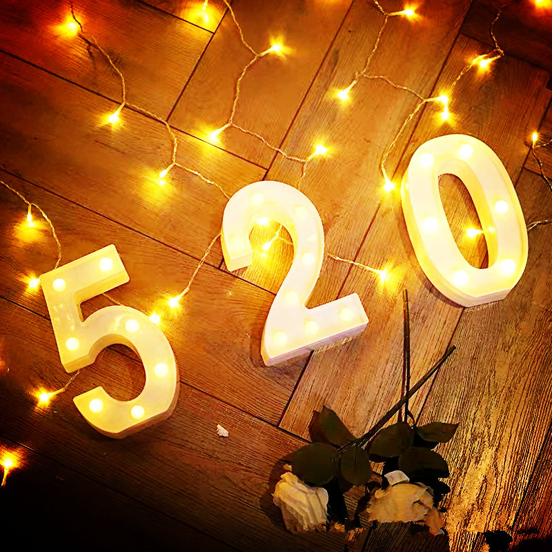 Letter light led photo props, English numbers, birthday night lights, wedding confession, proposal, trunk decoration undefined