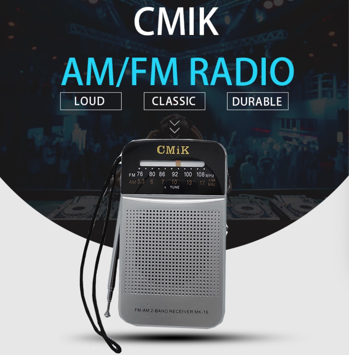 CMIK portable mini radio for the Elderly, a pocket-sized two-band FM semiconductor AM/FM radio details Picture