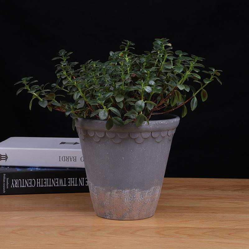 北欧简约创意密胺做旧多肉现代家用加厚个性塑料小花盆 厂家现货产品图