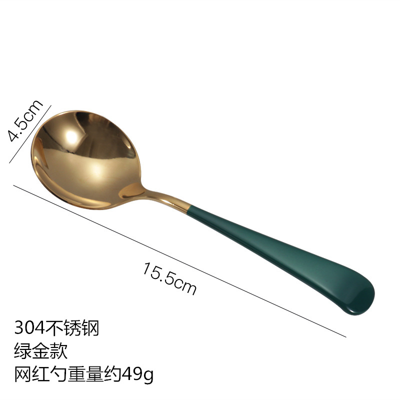 304不锈钢勺子网红便携餐具 网红圆勺子上班学生筷子勺子便携餐具详情图13